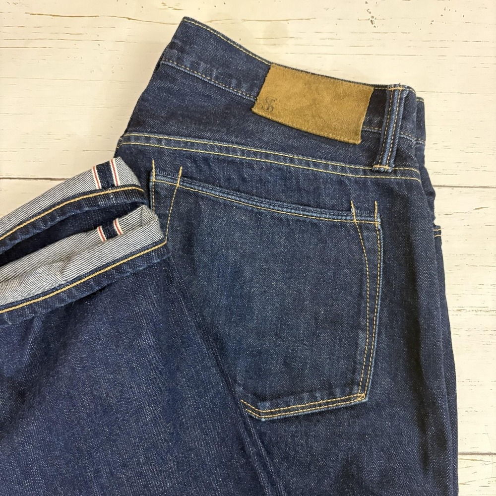 Todd Snyder Jeans Slim Fit Selvedge Dark Blue Denim Mens 34x34 Button Fly